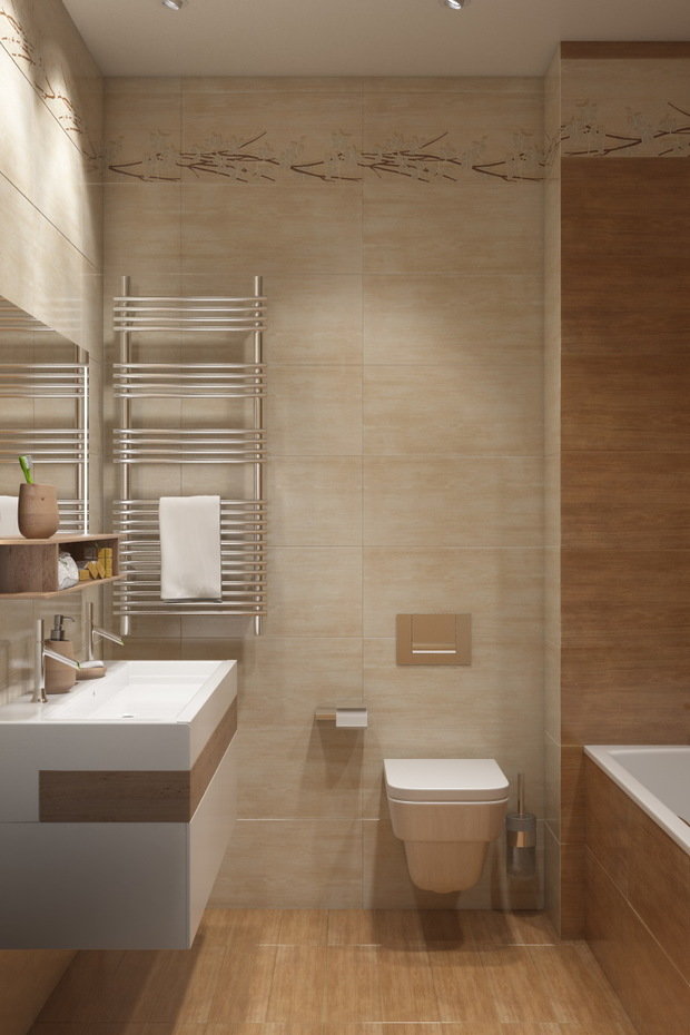 Фотография: Ванная в стиле Современный, Эко, Лофт, Эклектика, Квартира, Россия, Белый, Проект недели, Серый, кирпичная стена в интерьере, Новая Москва, Степан Бугаев, Алексей Жуков, Победа Дизайна – фото на INMYROOM