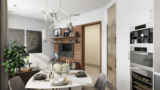 Фото из портфолио Фьюжн на Заозёрной – фотографии дизайна интерьеров на INMYROOM