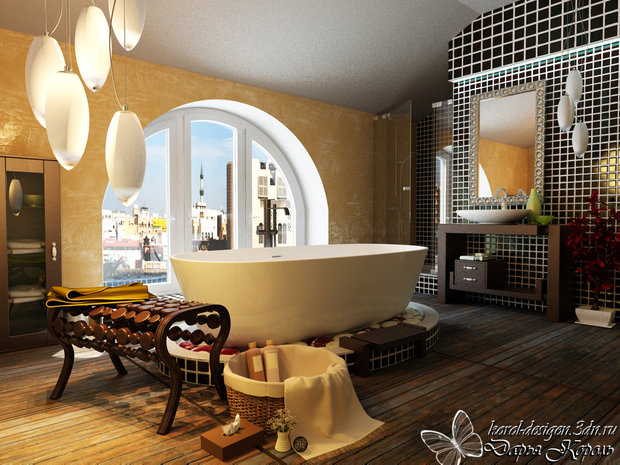 Фото из портфолио Ванна на мансарде – фотографии дизайна интерьеров на INMYROOM