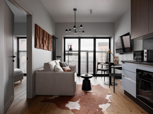 Фотография: Кухня и столовая в стиле Современный, Минимализм, Малогабаритная квартира, Квартира, Проект недели, Москва, 1 комната, до 40 метров, Yuloo Studio – фото на INMYROOM