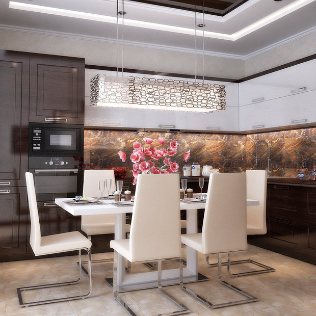Фото из портфолио Нежный дизайн гостиной и кухни от Design Ideas Crimea – фотографии дизайна интерьеров на INMYROOM