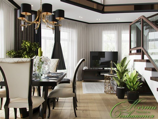 Фото из портфолио Гостиная и кухня в пентхаусе – фотографии дизайна интерьеров на INMYROOM