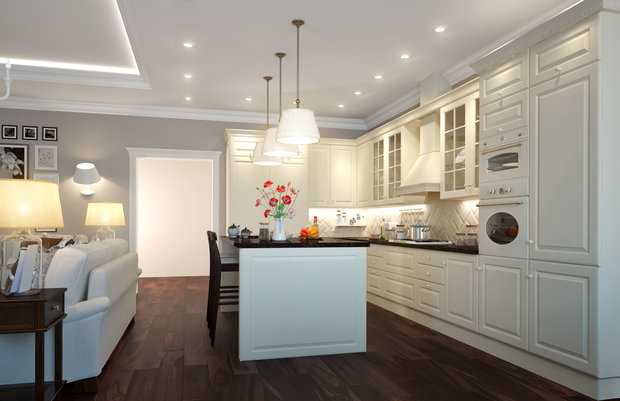 Фото из портфолио Дизайн-проект квартиры с просторной гостиной – фотографии дизайна интерьеров на INMYROOM