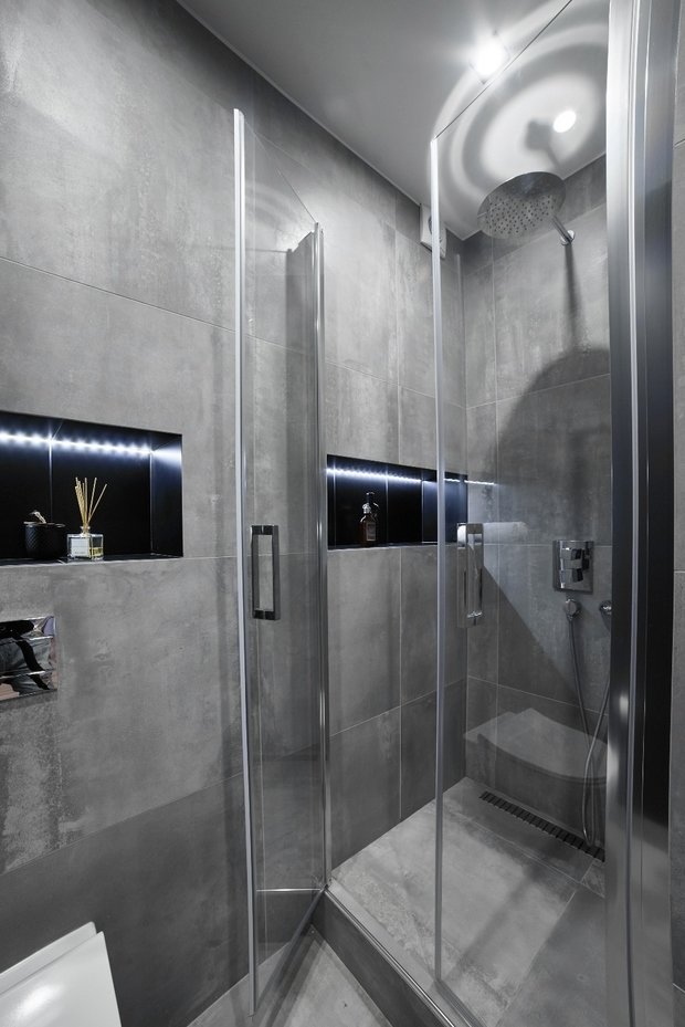 Фотография: Ванная в стиле Современный, Минимализм, Скандинавский, Квартира, Проект недели, Санкт-Петербург, Наталия Худая, 2 комнаты, 60-90 метров, Монолитно-кирпичный – фото на INMYROOM