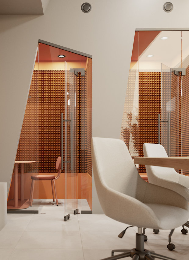 Визуализация интерьера офиса в стиле минимализм