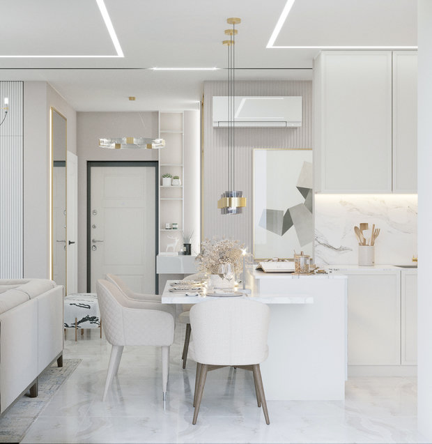 Фото из портфолио Квартира ЖК "Метрополь" 90 кв.м – фотографии дизайна интерьеров на INMYROOM