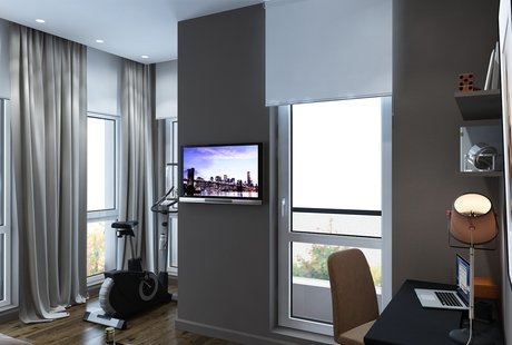 Кабинет. Квартира в современном стиле - Москва.