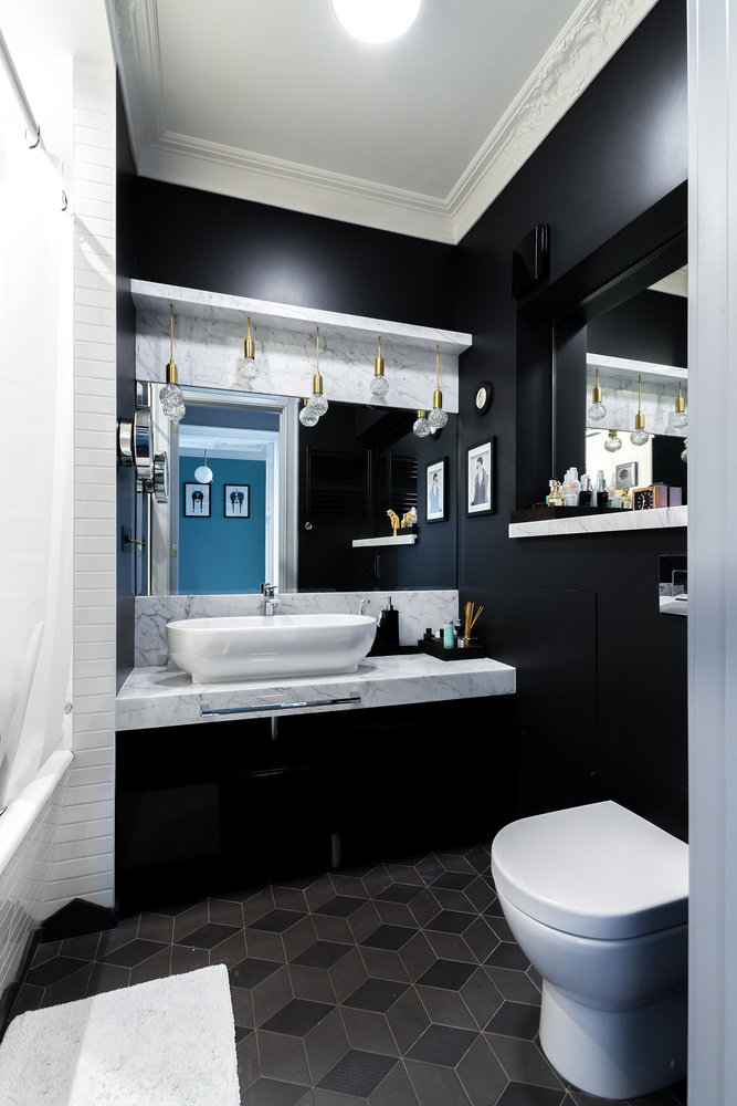 Фотография: Ванная в стиле Эклектика, Скандинавский, Современный, Квартира, Проект недели, Москва, Николай Никитин, Сталинка, 3 комнаты, 60-90 метров – фото на INMYROOM