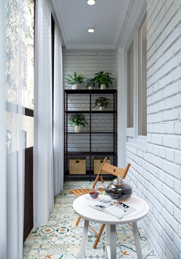 Фотография: Балкон в стиле Скандинавский, Современный, Квартира, Проект недели, Санкт-Петербург, Светлана Гаврилова, Монолитный дом, 2 комнаты, 40-60 метров – фото на INMYROOM