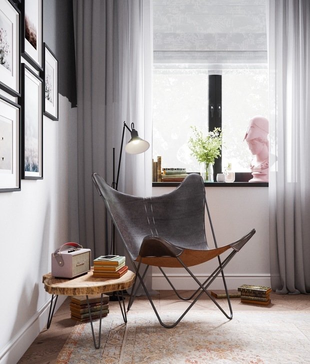 Фотография: Кабинет в стиле Лофт, Эклектика, Квартира, Проект недели, Москва, 3 комнаты, 60-90 метров, Анна Показаньева – фото на INMYROOM