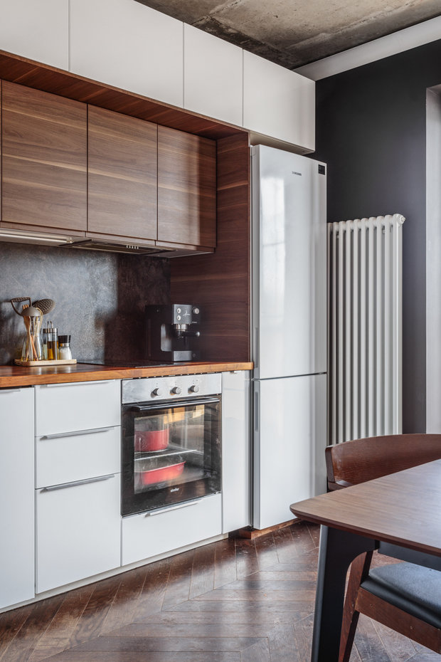 Фотография: Кухня и столовая в стиле Лофт, Современный, Квартира, Проект недели, Зеленоград, 2 комнаты, 40-60 метров, Наталья Купрейчук – фото на INMYROOM