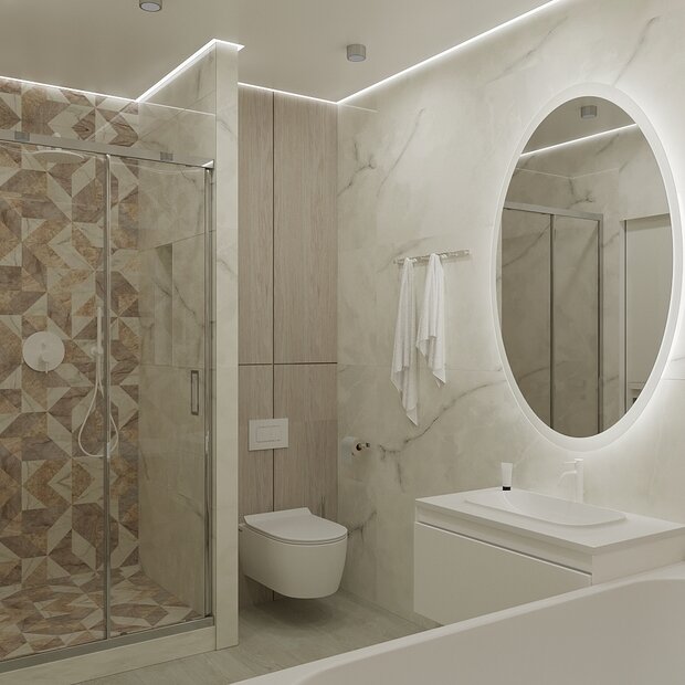 Фото из портфолио Интерьер трёхкомнатной квартиры в ЖК "Арт Квартал" – фотографии дизайна интерьеров на INMYROOM