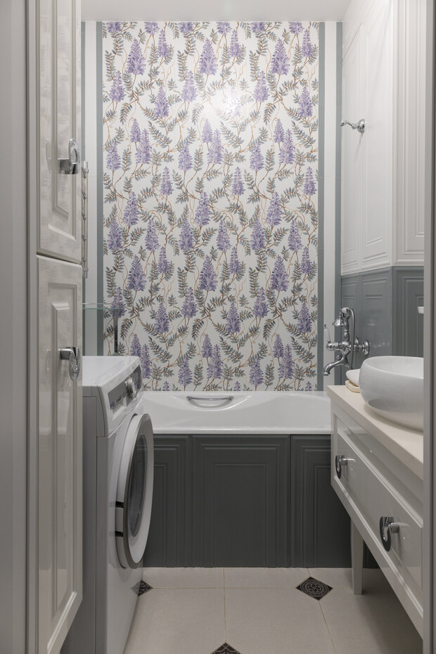 Фотография: Ванная в стиле Классический, Современный, Квартира, Проект дня, Москва, Сталинка, 2 комнаты, 60-90 метров, Сокольники – фото на INMYROOM