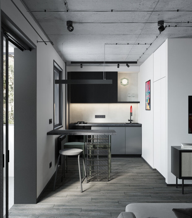 Фото из портфолио 30м2 в старом фонде – фотографии дизайна интерьеров на INMYROOM