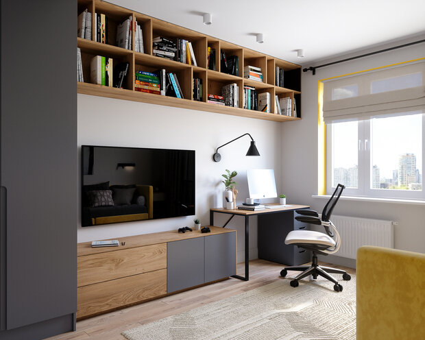 Фотография: Кабинет в стиле Современный, Квартира, Проект недели, Москва, 3 комнаты, 60-90 метров, Inside, Ольга Усачева – фото на INMYROOM