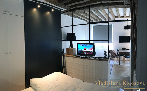 Фото из портфолио Студия в Париже – фотографии дизайна интерьеров на INMYROOM
