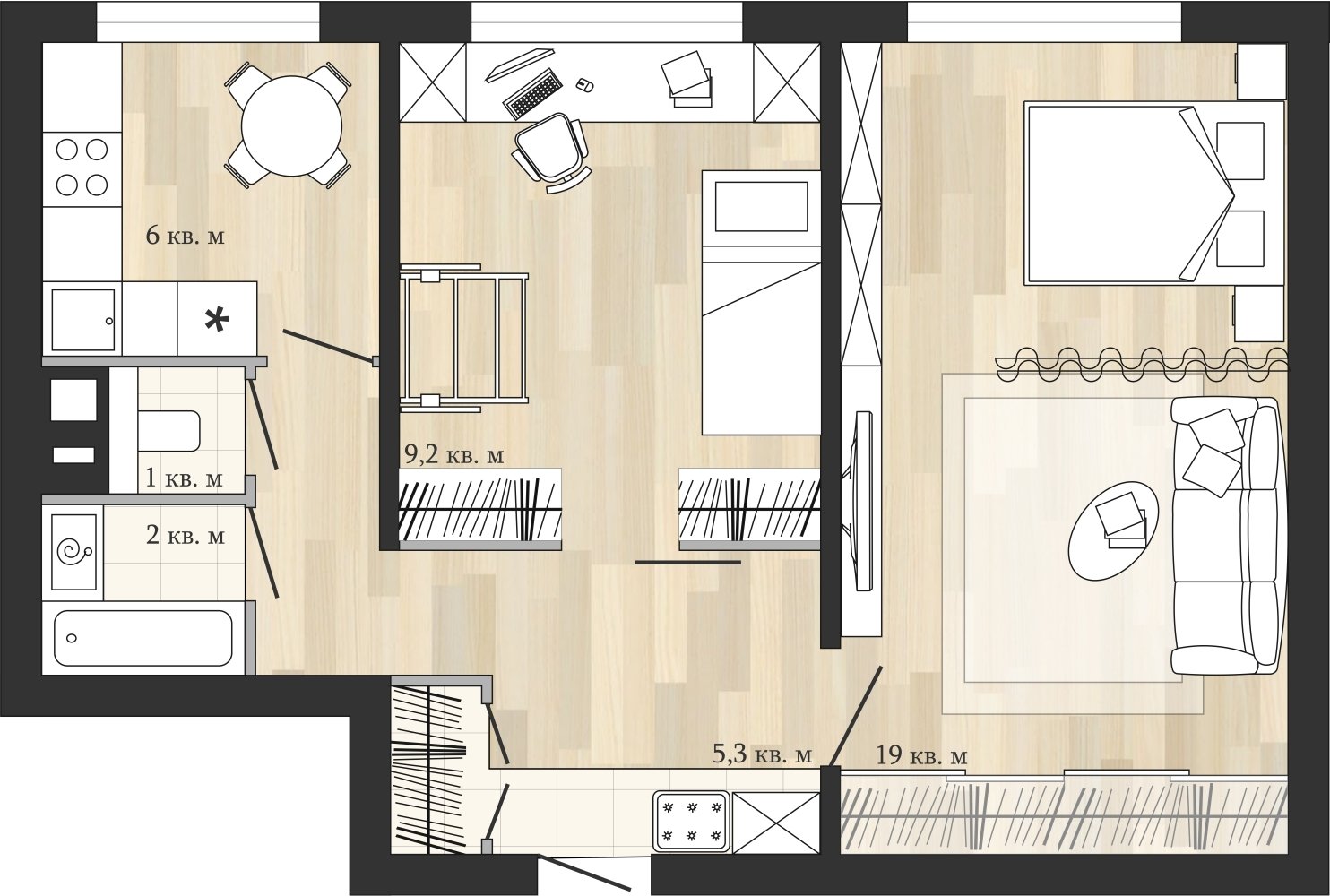 Фотография: Планировки в стиле , Ванная, Перепланировка, II-49, Анастасия Киселева, Максим Джураев – фото на INMYROOM