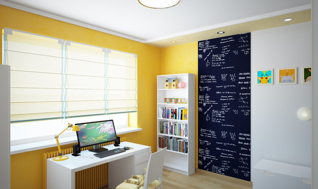 Визуализация интерьера кабинета в современном стиле