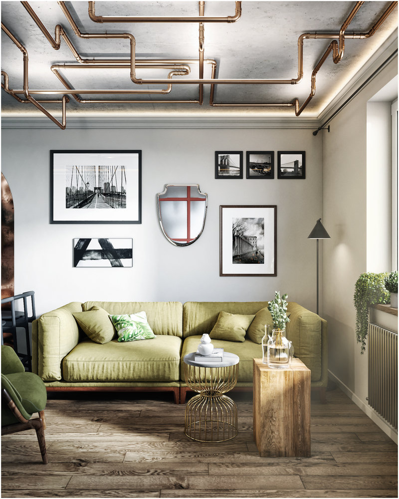 Фотография: Гостиная в стиле Лофт, Эклектика, Квартира, Проект дня, Санкт-Петербург, Макс Жуков, ToTaste Studio, 2 комнаты, 3 комнаты, 40-60 метров, 60-90 метров – фото на INMYROOM