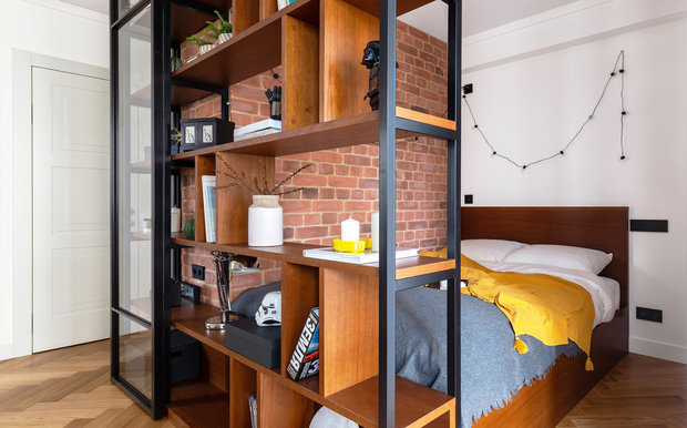 Фотография: Спальня в стиле Скандинавский, Малогабаритная квартира, Квартира, Студия, Проект недели, Москва, до 40 метров, АрхОснова – фото на INMYROOM