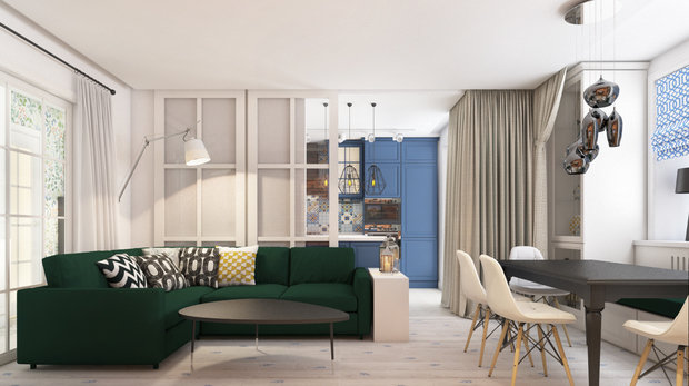 Фото из портфолио Riverside. Квартира в стиле фьюжн – фотографии дизайна интерьеров на INMYROOM