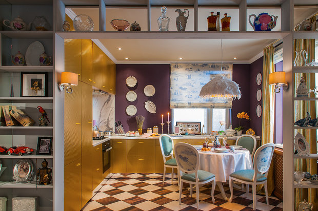 Фотография: Кухня и столовая в стиле Эклектика, Гостиная, Дом, Дома и квартиры – фото на INMYROOM