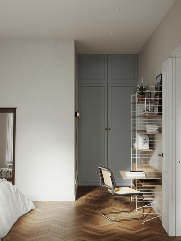 Фотография: Спальня в стиле Скандинавский, Современный, Эклектика, Квартира, Проект недели, Москва, 4 и больше, Более 90 метров, DSGN HUB, Винтажный – фото на INMYROOM