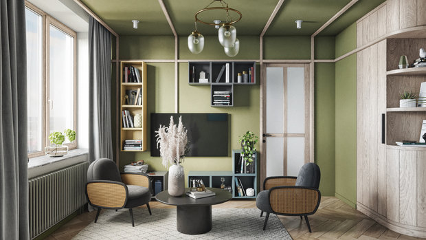 Фотография: Гостиная в стиле Современный, Эклектика, Квартира, Проект недели, Москва, ToTaste Studio, 4 и больше, Более 90 метров – фото на INMYROOM