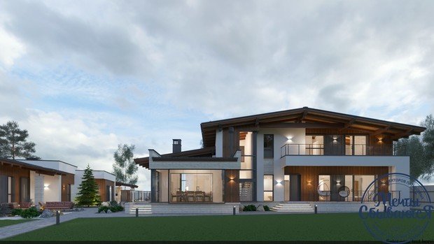 Фото из портфолио Частный дом с широким карнизом крыши – фотографии дизайна интерьеров на INMYROOM