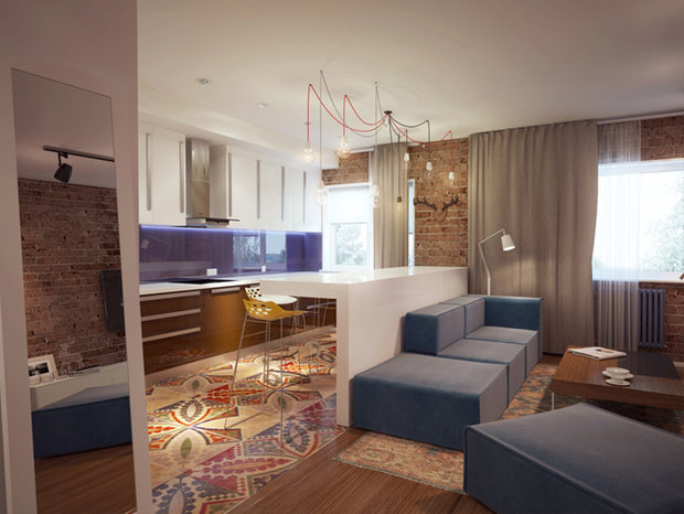 Фото из портфолио Холостятский Loft. Город Пермь. – фотографии дизайна интерьеров на INMYROOM