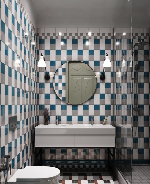 Фотография: Ванная в стиле Современный, Эклектика, Квартира, Проект недели, Москва, 4 и больше, Более 90 метров – фото на INMYROOM