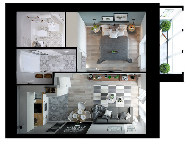 Фото из портфолио Квартира в скандинавском стиле – фотографии дизайна интерьеров на INMYROOM
