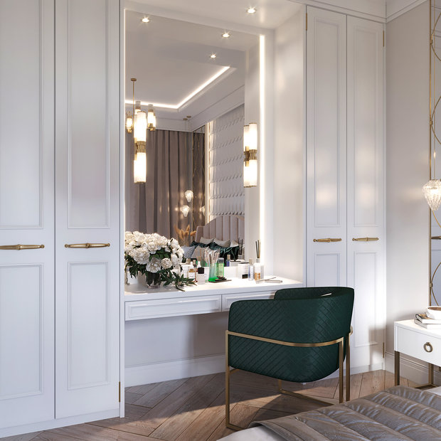 Фото из портфолио Нежная неоклассика – фотографии дизайна интерьеров на INMYROOM