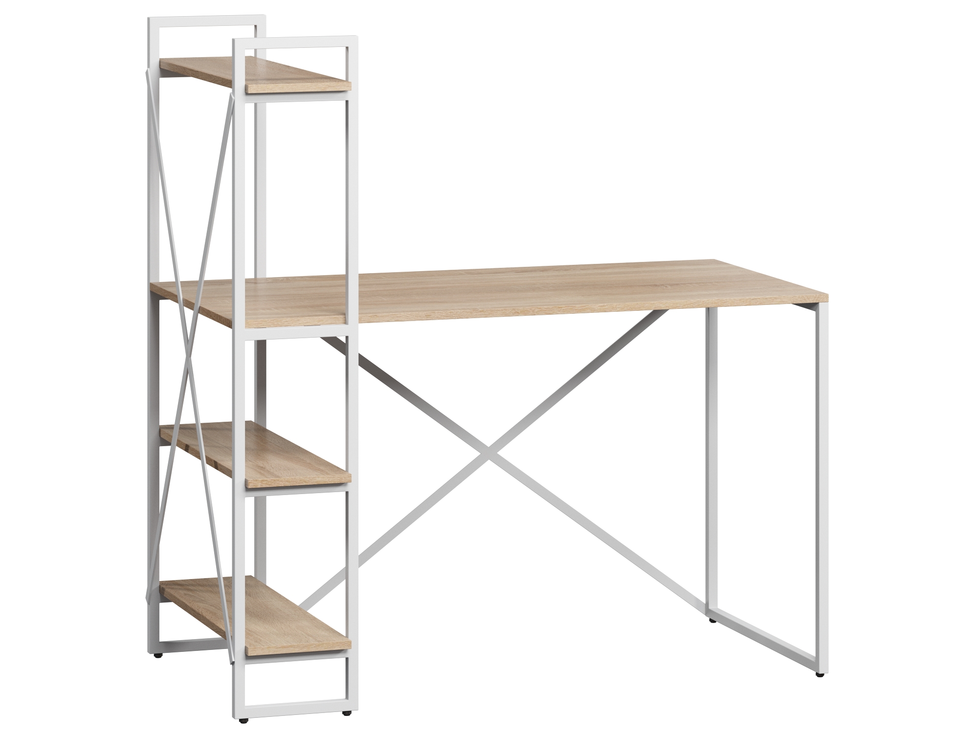 Стол письменный Мальборк Практик-Л цвета Дуб Сонома с белым основанием