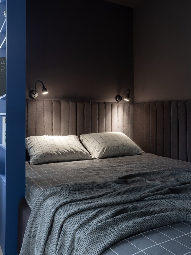 Фотография: Спальня в стиле Скандинавский, Современный, Минимализм, Малогабаритная квартира, Квартира, Проект недели, Екатеринбург, Хрущевка, 1 комната, до 40 метров, Ольга Каримова – фото на INMYROOM