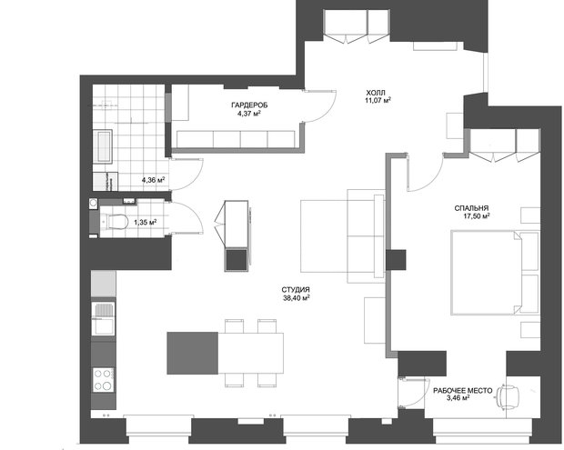 Фото из портфолио КВАРТИРА НА КИЕВСКОЙ – фотографии дизайна интерьеров на INMYROOM