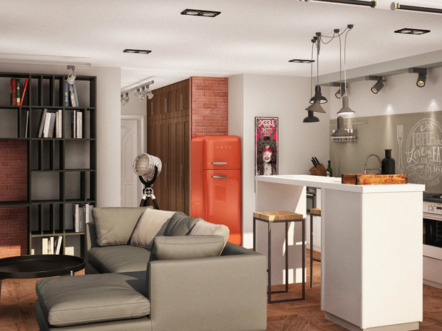 Фотография: Гостиная в стиле Лофт, Современный – фото на INMYROOM