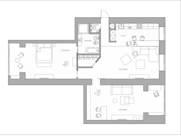Фото из портфолио Холостятский Loft. Город Пермь. – фотографии дизайна интерьеров на INMYROOM
