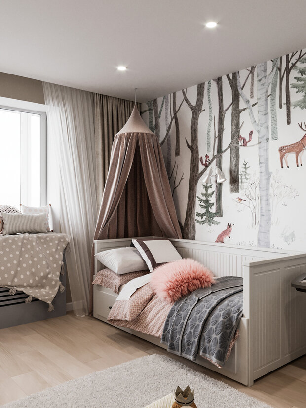 Фотография: Детская в стиле Скандинавский, Современный, Эклектика, Квартира, Проект недели, Санкт-Петербург, 3 комнаты, Более 90 метров, VizDiz, Илона Ореховская – фото на INMYROOM