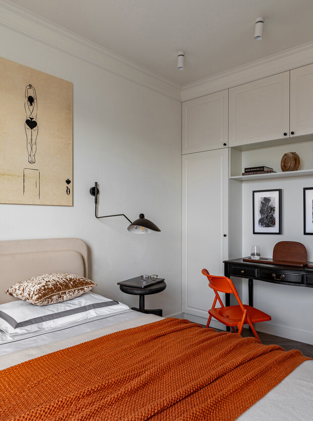Фотография: Спальня в стиле Современный, Эклектика, Винтажный, Квартира, Проект дня, Москва, Сара Михайлова – фото на INMYROOM
