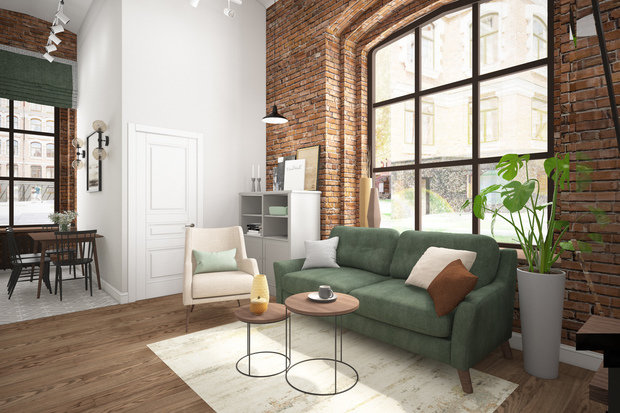 Фотография: Гостиная в стиле Лофт, Детская, Скандинавский, Квартира, Проект недели, Москва – фото на INMYROOM