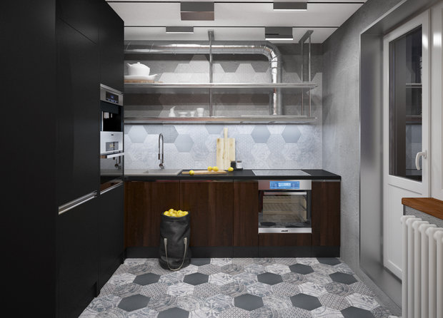 Фотография: Кухня и столовая в стиле Лофт, Проект недели, П-3М, GM-Interior – фото на INMYROOM