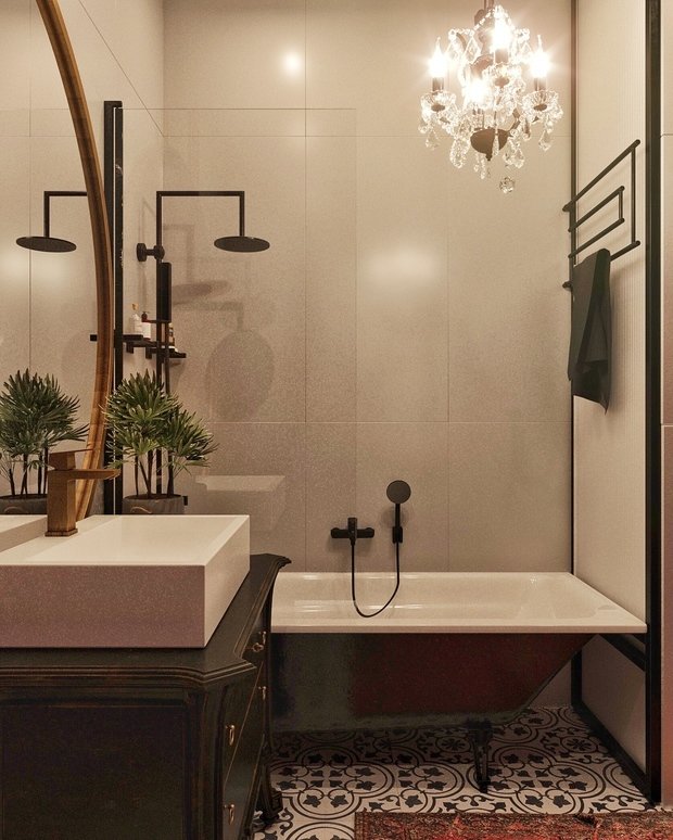 Фотография: Ванная в стиле Эклектика, Квартира, Проект дня, Москва, Сталинка, 3 комнаты, 40-60 метров, 60-90 метров, IN MY BOX, Анна Показаньева – фото на INMYROOM