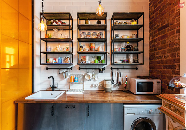 Фотография: Кухня и столовая в стиле Лофт, Эклектика, Квартира, Проект недели, Москва, Герой InMyRoom, Ксения Стрекоза – фото на INMYROOM