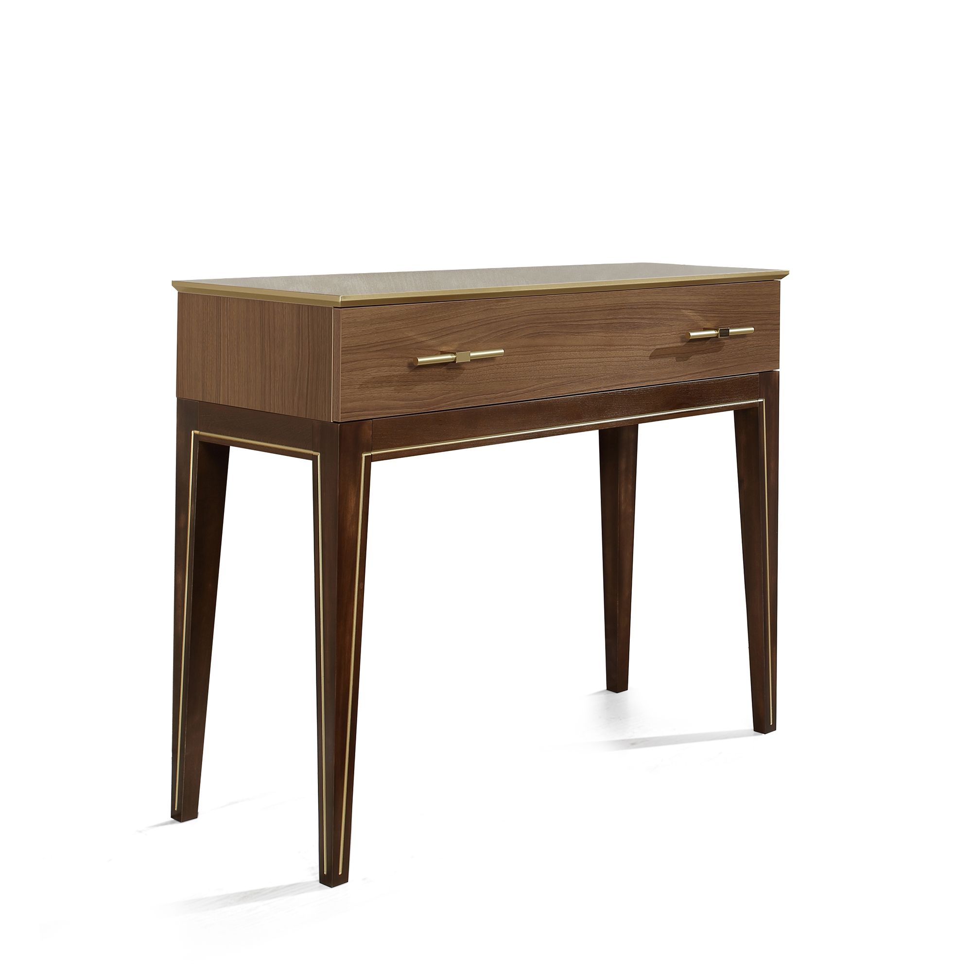 Консоль коричневого цвета на деревянных ножках