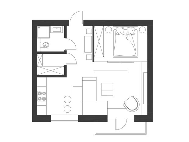Фотография: Планировки в стиле , Квартира, Дома и квартиры, Проект недели – фото на INMYROOM