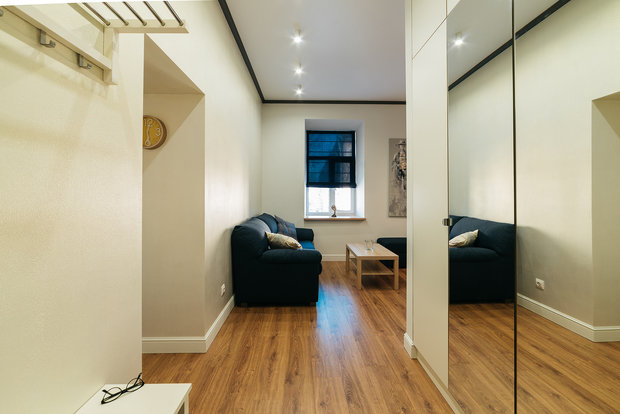 Фотография: Прихожая в стиле Минимализм, Лофт, Декор интерьера, Квартира, Кирпичный дом, 1 комната, до 40 метров, #каксэкономить, Псков, Екатерина Евдокимова – фото на INMYROOM