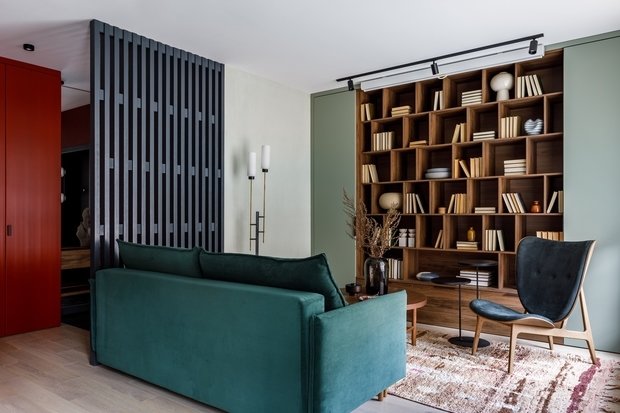 Фотография: Гостиная в стиле Современный, Квартира, Проект недели, Красногорск, 2 комнаты, 40-60 метров, Марина Новикова, Smart Interior Design – фото на INMYROOM