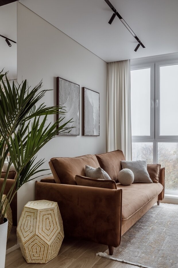 Фотография: Гостиная в стиле Современный, Эко, Квартира, Проект недели, Сочи, 2 комнаты, 40-60 метров – фото на INMYROOM