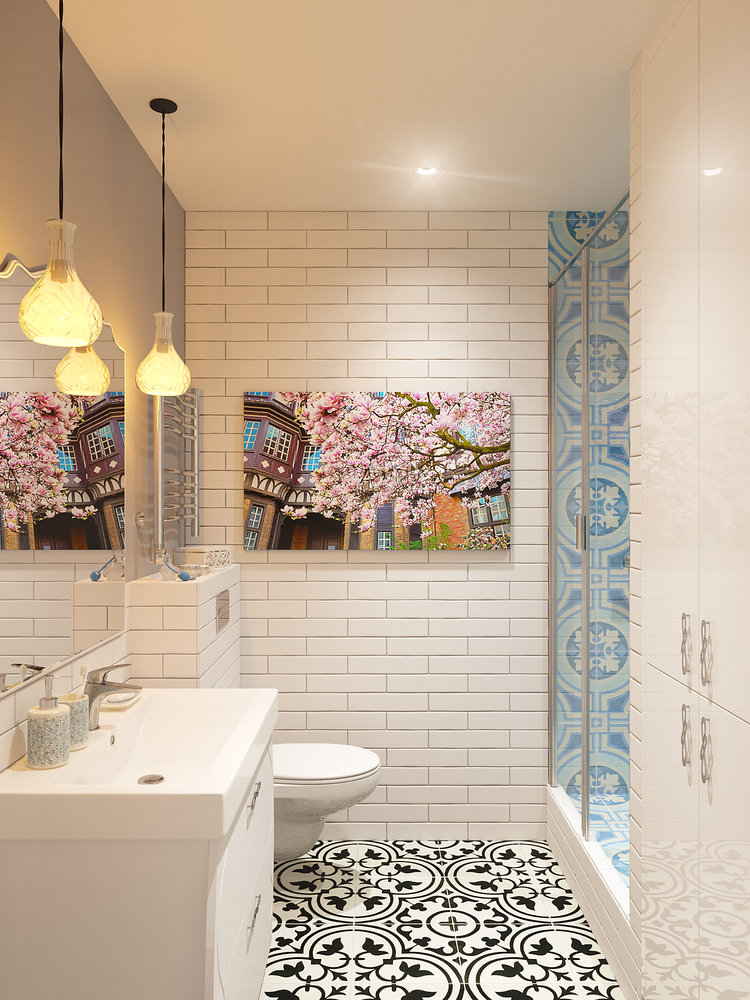 Фотография: Ванная в стиле Скандинавский, Современный, Малогабаритная квартира, Квартира, Студия, Москва, Даниил Щепанович, Анна Щепанович, Cubiq Studio, Монолитный дом, до 40 метров, энциклодпедия_малогабаритка – фото на INMYROOM